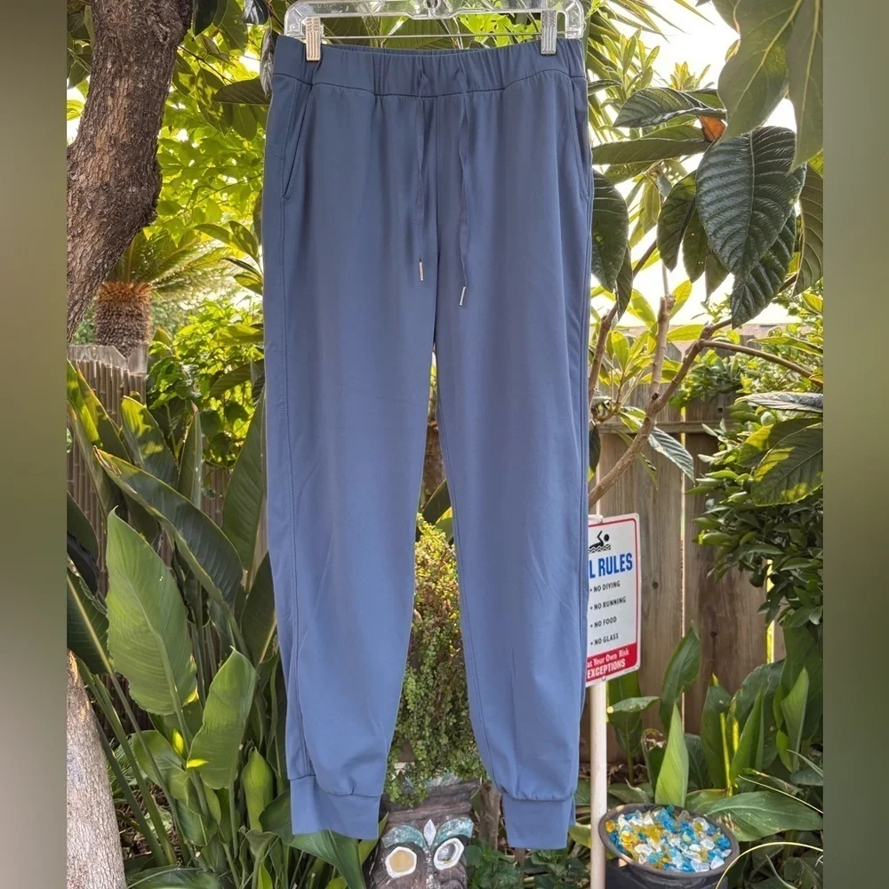 AJISAI Women's Blue Joggers Running Drawstring Pants  with Pockets| Medium